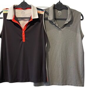 Slazenger Women's Sleeveless Golf Polo Shirts Set of‎ 2 Large